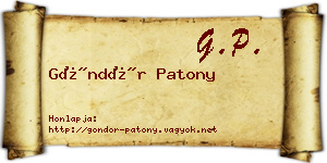 Göndör Patony névjegykártya